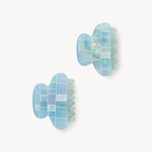 Twin Heirloom Claws in Blue Shell Checker