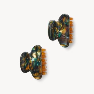 Twin Heirloom Claws in Green Tortoise