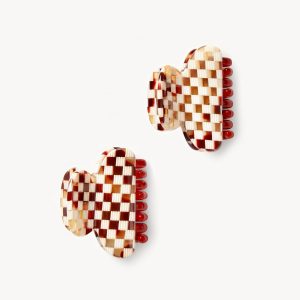 Twin Heirloom Claws in Tortoise Checker