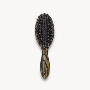 Ultralight Travel Hair Brush in Midnight Horn