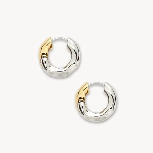Wavy Chunky Hoops in 3/4 Silver