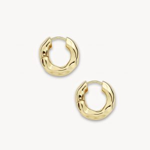 Wavy Chunky Hoops in Gold